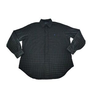 Ralph Lauren Men's Classic Fit Plaid Button Down Long‎ Sleeve Shirt Blue